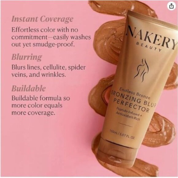 Nakery Bronzing Blur Perfector Instant Body Bronzer Peptide-Infused Shimmer - Picture 5 of 7